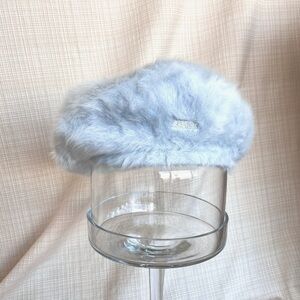 Vintage Kangol Super Soft Angora Beret Hat Soft Light Blue 90's Y2K Kangol Hat